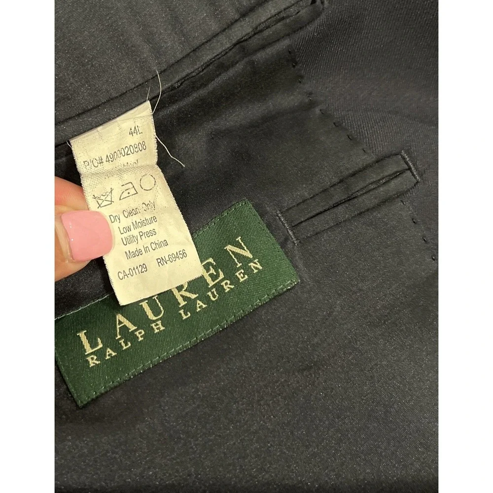 LRL Lauren Ralph Lauren Mens Color Navy Blue Gold Button Wool  44L